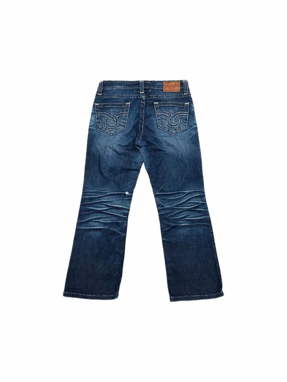 Big Star Vintage Collection Miki Mid Rise Dark Wash Distressed Jeans